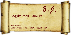 Bogárdi Judit névjegykártya